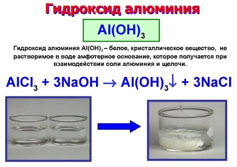 Взаимодействие гидроксида алюминия с гидроксидом натрия в водных растворах