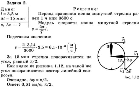 Вычисление скорости перемещения конца минутной стрелки