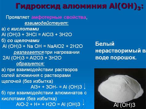 Гидроксид алюминия и гидроксид натрия: общие свойства