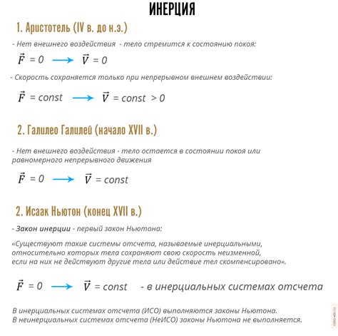 Закон инерции и его роль в движении предметов