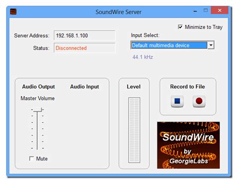 Запуск SoundWire Server после установки