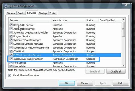 Зачем нужна служба Installdriver table manager и какие преимущества она предоставляет?