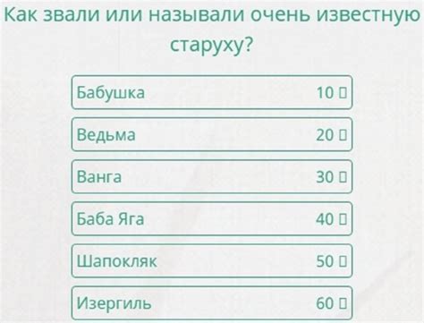 Имена, которые носят старуху 100 к 1