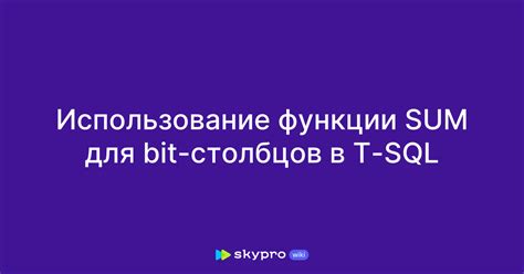 Использование функции SUM