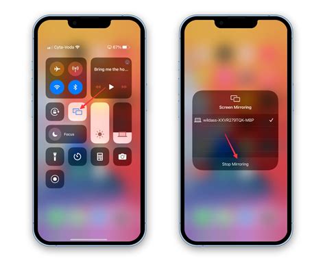 Использование функции Screen Mirroring на iPhone