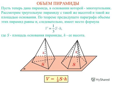 Исследование процесса определения объема пирамиды на примере