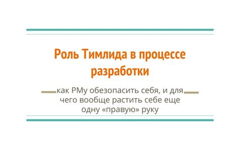 Кто прячет в себе роль тим-лида и чему он посвящает свою деятельность?