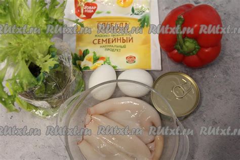 Необходимые продукты для начинки кальмаров