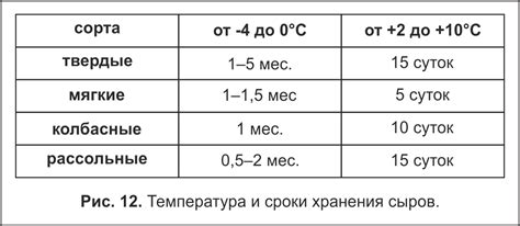 Оптимальная температура и сроки хранения