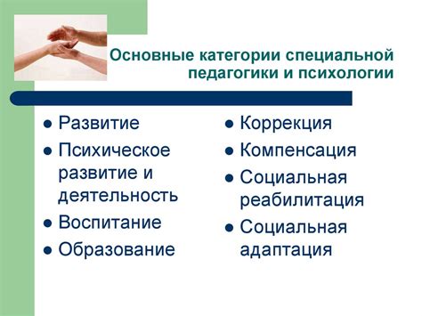 Основные направления специальной педагогики