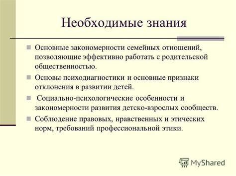 Основные признаки отклонения