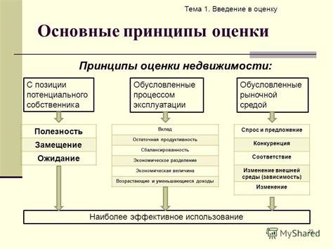 Основные принципы оценки