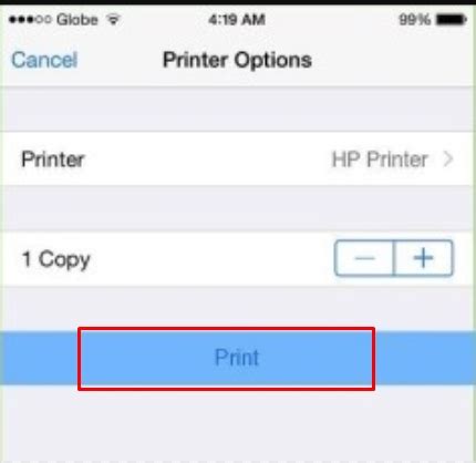 Печать с iPhone через принтер HP