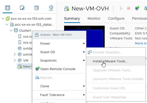 Процесс установки Vmware Tools