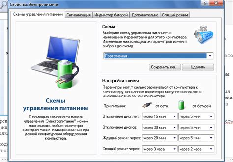 Режимы энергосбережения для увеличения продолжительности работы ноутбука