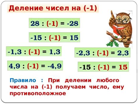 Результат при делении отрицательного числа на положительное