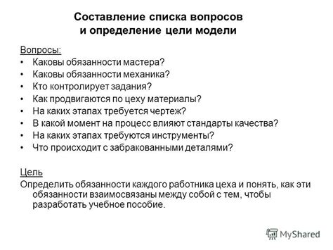 Составление списка вопросов