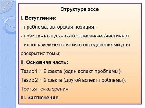 Структура эссе