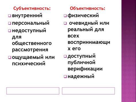 Субъективность и объективность