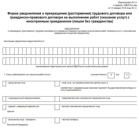 Формальности при прекращении трудового договора с иностранным работником