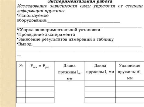 Экспериментальная проверка степени воздействия